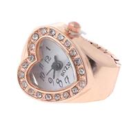 CVZJ Reloj de dedo con banda elástica en forma de corazón para mujer, dorado, 23×22×7mm