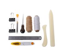 CVZQTE Kit de 16 herramientas de inicio para encuadernación, carpeta de hueso, papel, costura, enhebrador, kit de costura, kit de costura, kits de costura Smtfco, kits de costura para adultos, kit de