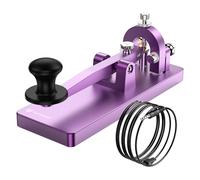 CW Telegraph Key - Llave clásica de código morse de acero inoxidable resistente, llave recta de radio de onda corta para enviar telegrama oscilador de práctica (morado)