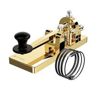 CW Telegraph - Llave clásica de código morse de acero inoxidable resistente, radio jamón de onda corta, oscilador de práctica de telegrama (dorado)