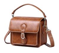 Cwatcun Bolso para cámara Bolso Bandolera para cámara Bolso para cámara Compacto Impermeable Retro Compatible para Canon Nikon Sony SLR/DSLR Cámara sin Espejo y Lente Marrón, S