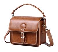 Cwatcun Bolso para cámara Bolso Bandolera para cámara Bolso para cámara Compacto Impermeable Retro Compatible para Canon Nikon Sony SLR/DSLR Cámara sin Espejo y Lente Marrón, M