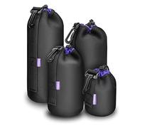 Cwatcun Funda de Neopreno para Objetivo de cámara réflex Digital Canon, Nikon, Sony, Sony, S, M, L, XL, Suave Funda de felpa para Pentax, Panasonic, Fuji, Tamron, Sigma, 4 tamaños