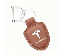 CWBFC Llaveros de Coche para Tesla Model X 2015-2021, Resistente al Desgaste y al Polvo Accesorios para Llaves de Coche Piezas de Repuesto Decorativas Moda Personalizada y Regalos,Brown-L