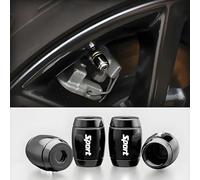 CWCHUHAI 4 Piezas Tapa de Válvula de Neumático para Porsche Macan I, Cubrepolvo de Aluminio para Rueda de Coche - Impermeable y Resistente,Black