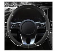 CWCHUHAI Funda Volante para Honda Civic 10 2016-2021, Funda Volante Coche 37-38cm de Cuero Antideslizante Deportivo Negro Blanco, Accesorios Interior,O