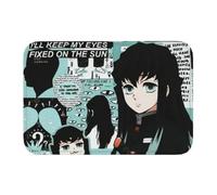 CWCMZDH Animado por El Demonio Asesino De La Puerta De Piso De Cocina Cuarto De Baño Esteras Muichiro Tokito Kimetsu No Yaiba Tapete De La Sala De Entrada Alfombra De La Alfombra