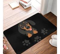 CWCMZDH Antideslizante Estera de la Cocina Mat Dachshund Perro Salchicha Y la Impresión de la Pata Alfombra del Pasillo de Bienvenida de la Alfombra del Dormitorio Decoración
