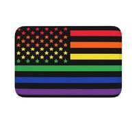CWCMZDH Arco Iris América Bandera LGBT del Orgullo Gay Felpudo Antideslizante Estera de Baño de la Cocina Sala de Estar de la Puerta del Piso de la Entrada de Alfombras y tapetes
