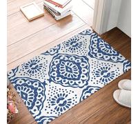 CWCMZDH Azul y Blanco portugués Azulejo 1 Antideslizante Estera del Piso Estera Durable para la Cocina Entrada de la Casa Sala de Estar de Bandolero Esteras