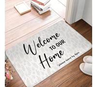 CWCMZDH Bienvenidos A Nuestra Casa Divertido Felpudo Antideslizante Estera De Baño De La Cocina Dormitorio Balcón De La Puerta del Piso De La Entrada De Alfombras Y Tapetes