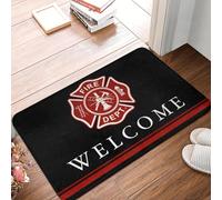 CWCMZDH Bombero De La Cruz De Malta Felpudo Antideslizante En La Entrada De La Cocina Puerta del Cuarto De Baño del Piso Esteras De Baño Alfombras Y Tapetes