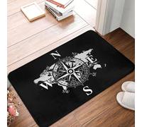 CWCMZDH Brújula con Mapa del Mundo Frente del Piso De La Puerta De Entrada Mat Interior De Los Puntos Cardinales De La Tierra De Cocina Cuarto De Baño Felpudo Garaje De Alfombras Y Tapetes