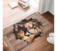 CWCMZDH Caballos Al Galope Diseño Felpudo Antideslizante Estera De Baño De La Cocina Puerta del Baño En El Piso De La Entrada De Alfombras Y Tapetes