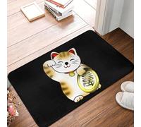 CWCMZDH Calicó Gato De La Suerte Maneki Neko con Monedas Piso del Frente De La Puerta De Entrada Tapetes De Baño Al Aire Libre De La Cocina Tapete De La Sala De Alfombras Y Tapetes