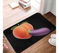 CWCMZDH Comida Divertida Porno Melocotón Berenjena Diseño De La Parte Frontal De La Puerta Estera Antideslizante Impermeable Al Aire Libre De La Estera del Jardín De La Entrada del Garaje De Alfombra