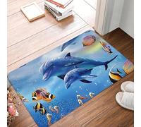 CWCMZDH Criatura De Mar Pez Delfín Piso De La Puerta De La Cocina Alfombra De Baño Antideslizante En El Interior del Océano Animal Tapete De Entrada del Garaje De Alfombras Y Tapetes