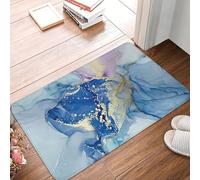 CWCMZDH De Lujo Azul Textura Patrón De Mármol Felpudo Antideslizante En Cocina, Alfombra De Baño De Dormitorio Balcón De La Puerta del Piso De La Entrada De Alfombras Y Tapetes