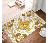 CWCMZDH De Lujo León De Oro Europea Floral Piso del Frente De La Puerta De Entrada Tapetes De Baño Al Aire Libre De La Cocina Tapete De La Sala De Alfombras Y Tapetes