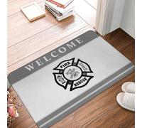 CWCMZDH Departamento De Bomberos De Cruz De Malta De La Puerta Frontal De La Estera Antideslizante En La Cubierta Impermeable De La Estera del Balcón En La Cocina De Entrada Alfombra De La Alfombra