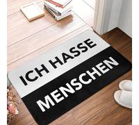 CWCMZDH En Blanco y Negro Ich Hasse Menschen Puerta Estera Antideslizante Interior de Secado Rápido Felpudo de la Cocina Balcón de Entrada Alfombra de la Alfombra