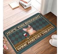 CWCMZDH Espero Que Te Trajo El Vino Y El Gato Trata De La Puerta Frontal De La Estera Antideslizante Interior Absorbente Felpudo De La Cocina Balcón De Entrada Alfombra De La Alfombra