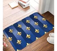 CWCMZDH Fleur De LYS Dormitorio Oro Mate Y Azul Metalizado Efecto De La Manta De Casa Felpudo De La Cocina De La Alfombra Balcón
