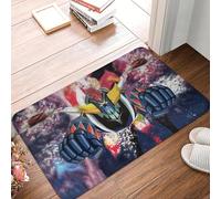 CWCMZDH Fresco Goldorak Grendizer Puerta Estera Antideslizante Interior De Secado Rápido UFO Robot Anime De La Estera del Piso del Baño De La Entrada Alfombra De La Alfombra