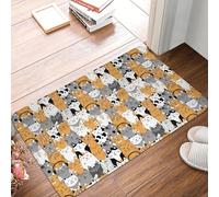 CWCMZDH Lindo Gatito Gato Garabato De La Estera Estera Antideslizante En Baño Cocina Baño Alfombra