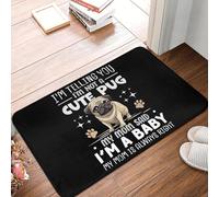 CWCMZDH Lindo Pug Puerta Estera Antideslizante Cubierta Impermeable Mamá Perro Tapete De La Sala De Entrada Alfombra De La Alfombra