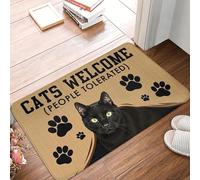 CWCMZDH Los Gatos Dan La Bienvenida Puerta del Cuarto De Baño del Piso De La Cocina Esteras Antideslizantes Al Aire Libre Tapete De La Sala De Entrada De Alfombras Y Tapetes