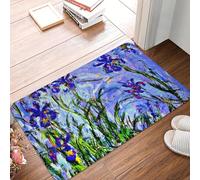 CWCMZDH Los Lirios de la Pintura de Claude Monet Frente de la Puerta de Piso alfombras de Entrada al Aire Libre Pintor francés Cuarto de Baño de la Cocina un Tapete de Baño Alfombras y tapetes