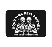 CWCMZDH Mejor SkeletonFriends Borracho Cráneo Cerveza Piso del Frente De La Puerta De Entrada Tapetes De Cocina Interior del Baño De La Estera del Salón De Alfombras Y Tapetes