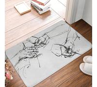 CWCMZDH Minimalista Brindis Gafas Boceto de Arte Antideslizante Estera del Piso Estera a Prueba de Alfombras y tapetes para Cocina Entrada de la Casa Balcón de Bandolero Esteras