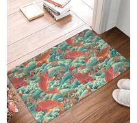 CWCMZDH Naranja De Peces Koi En El Azul del Océano Frente A La Puerta De Piso De La Entrada De La Estera De Baño Al Aire Libre De La Cocina Felpudo Alfombra del Dormitorio Alfombra