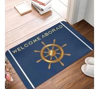 CWCMZDH Náutico del Ancla del Barco De Rueda De La Puerta De La Cocina del Piso Alfombra De Baño Antideslizante Al Aire Marinero Aventura De Un Tapete De Entrada del Garaje De Alfombras Y Tapetes