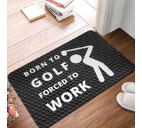 CWCMZDH Negro Hexagonal Geométrica De La Bola De Golf Felpudo Antideslizante En Baño Cocina Mat Jardín Garaje Piso De La Puerta De Entrada, Alfombras Y Tapetes