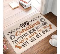 CWCMZDH No Solicitar Protectora De Perros En Guardia Frente A La Puerta De La Estera Antideslizante Impermeable Al Aire Libre De La Estera del Salón De Entrada Alfombra De La Alfombra