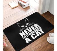 CWCMZDH Nunca Intente Outstubborn Un Gato De Piso De La Puerta De La Cocina Alfombra De Baño Antideslizante Gato De Interior Papá Don Tapete De La Sala De Entrada De Alfombras Y Tapetes