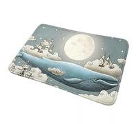 CWCMZDH Océano se Encuentra con el Cielo Antideslizante Estera del Piso, Estera del Cojín de Alfombras y tapetes para Cocina Entrada de la Casa Balcón de Bandolero Esteras