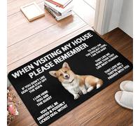 CWCMZDH Pembroke Welsh Corgi La Estera Estera Antideslizante Perro Mascota De Regalo De Cocina Cuarto De Baño Sala De Estar Alfombra