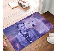 CWCMZDH Personalizado Johnny Hallyday Puerta Mat Interior De Secado Rápido Que El Cantante Francés De Música Rock Felpudo De La Cocina Balcón De Entrada Alfombra De La Alfombra