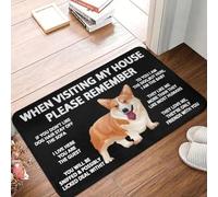 CWCMZDH Personalizado Pembroke Welsh Corgi Perro Felpudo Antideslizante En La Entrada De La Cocina Puerta del Cuarto De Baño del Piso Estera De Dormitorio Balcón De Alfombras Y Tapetes