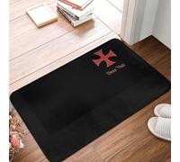 CWCMZDH Personalizado Templarios Deus Vult Puerta del Cuarto De Baño del Piso De La Cocina Mat Interior De Los Caballeros De La Cruz Tapete De La Sala De Entrada Alfombra De Bandolero