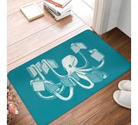 CWCMZDH Pulpo Felpudo Antideslizante En La Entrada De La Cocina Baño del Piso Estera De Puerta Criatura del Mar Océano Animal Dormitorio con Balcón Alfombra De Bandolero