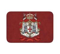 CWCMZDH Templario Bandera Heráldica Puerta Estera Antideslizante Guerreros Medievales Planta De Cruz Entrada del Cuarto De Baño Alfombra