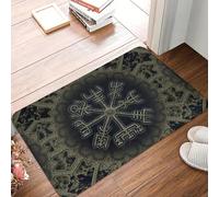 CWCMZDH Viking Valhalla Antideslizante Alfombra Felpudo Sala de Estar Mat Vegvisir Brújula Alfombra Piso de Decoración para el Hogar