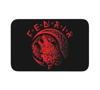 CWCMZDH Vikingos Fenrir El Lobo Piso De La Puerta del Cuarto De Baño De La Cocina Mat Interiores Nórdicos Mytholog Valhalla Odin Felpudo Dormitorio Entrada De Alfombras Y Tapetes