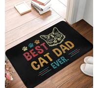 CWCMZDH Vintage Mejor Gato Papá Puerta del Cuarto De Baño del Piso De La Cocina Esteras Antideslizantes Al Aire Libre Regalo De Día del Padre Un Tapete De Entrada del Jardín De Alfombras Y Tapetes