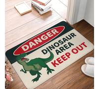 CWCMZDH Vintage Peligro De Dinosaurios De La Zona De Mantener Fuera Felpudo Antideslizante Estera De Baño De La Cocina Aseo del Piso De La Puerta De Entrada, Alfombras Y Tapetes